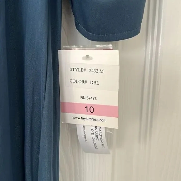 Taylor blue midi dress Sz 10 NWT - Picture 6 of 9